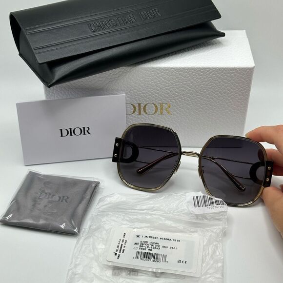 DIOR Sunglasses WOMAN 30MONTAIGNE S5U B4A1 Shiny Gold DH / Gradient Smoke NEW - Picture 8 of 8